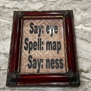 Decorative Ornate Picture Frame Gag Gift White Elephant Fun Humor Joke